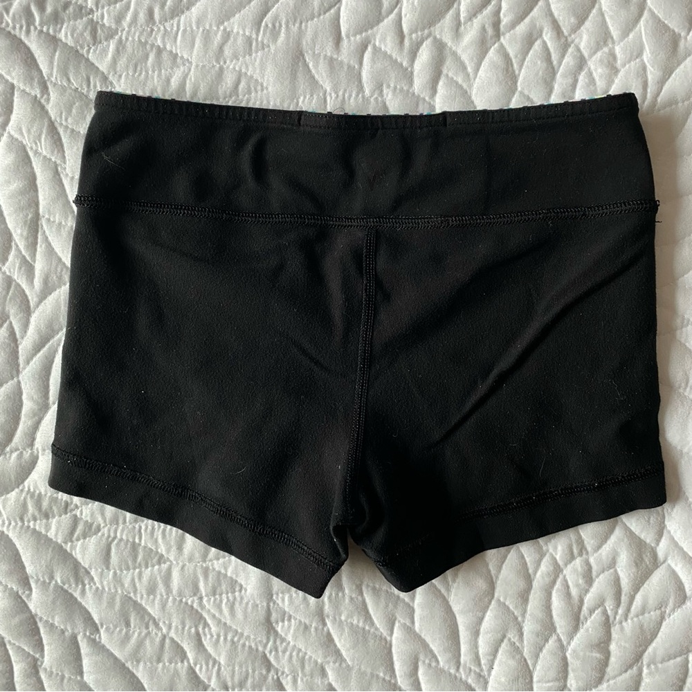 Ivivva Reversible Black Shorts with Colorful Striped Waistband - Picture 6 of 7